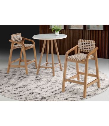 Banqueta Amores 85 cm (ALT) Assento Corda cor Areia Estrutura em Madeira Pinhao - 56922