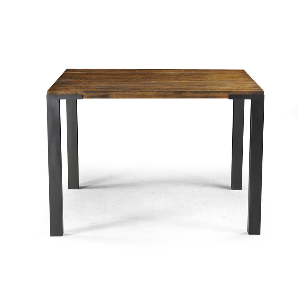Mesa-de-Jantar-Broadway-80-cm--LARG--Quadrada-em-Madeira-Rustic-Brown-Base-Aco-Grafite---51472