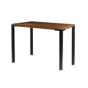 Mesa de Jantar Broadway Quadrada em Madeira Rustic Brown Base Grafite 120cm  - 57036
