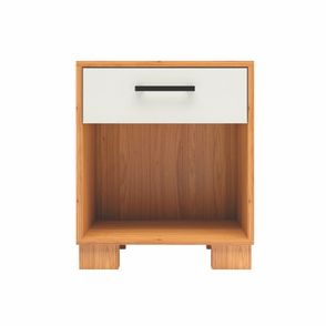 Mesa de Cabeceira Milao cor Freijo com Off White Brilho - 57223