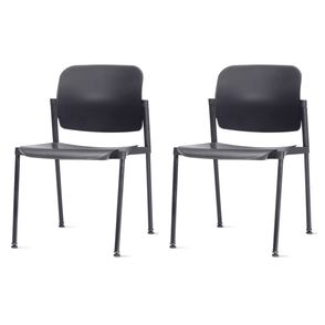 Kit 2 Cadeiras Leaf Preta - 57399