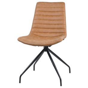 Cadeira Dini Corino Caramelo com Base Giratoria Preta - 58175