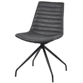 Cadeira Dini Corino Preta com Base Giratoria Preta - 58176