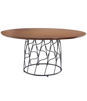 Mesa Aramys Redonda Pinhao Base Preta 1,40MT (Larg) - 58447