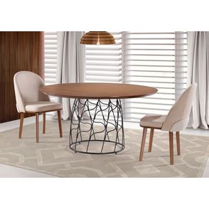 Mesa Aramys Redonda Pinhao Base Preta 1,40MT (Larg) - 58447