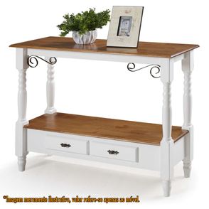 Aparador Elegance Branco Com Imbuia 2 Gavetas Pes Torneados 1,16mt (Larg) - 58852