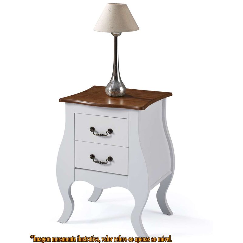 MesadeCabeceira2GavetasBrancoComImbuia50cmLarg58861