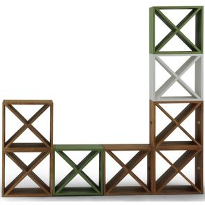 Modulo Garrafeiro Duplo Vino Cor Rustic Brown 43cm - 58905