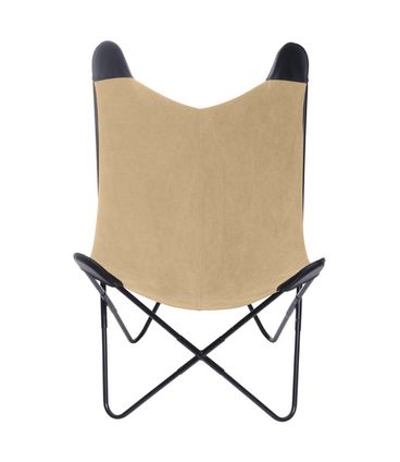 Poltrona Butterfly Estrutura em Ferro com Assento em Canva cor Marrom - 53516