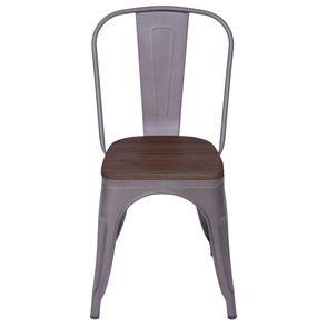 Cadeira Iron com Assento em Madeira cor Bronze - 59147