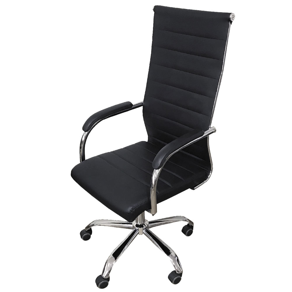 Cadeira-Office-Light-Alta-Courino-Preto-com-Base-Rodizio-Cromada---57967