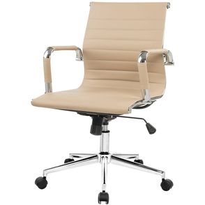 Cadeira Charles Eames Baixa Fendi Claro Base Cromada - 57891