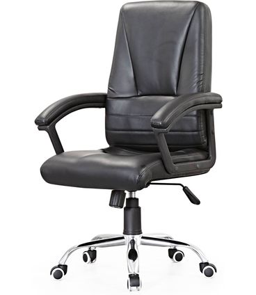 Cadeira Office Bristol Courissimo Preto Base Cromada - 56323