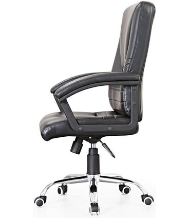 Cadeira Office Bristol Courissimo Preto Base Cromada - 56323