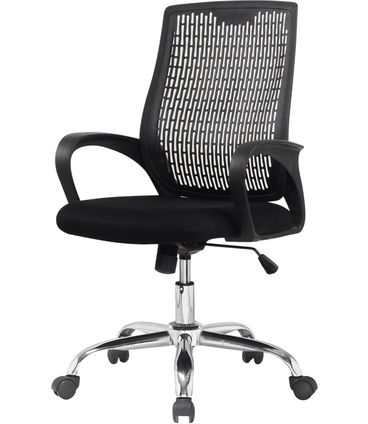 Cadeira Office Bolton Polipropileno Preto Base Cromada - 58459