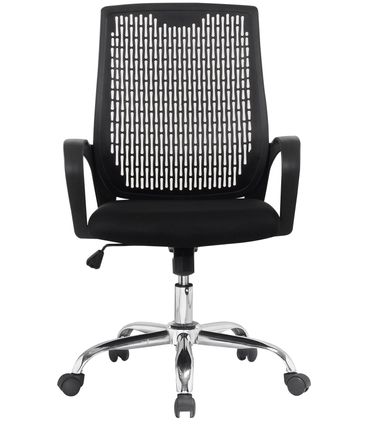 Cadeira Office Bolton Polipropileno Preto Base Cromada - 58459