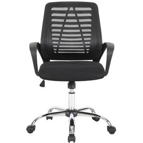 Cadeira Office Lenox Tela Preta Base Cromada - 58456