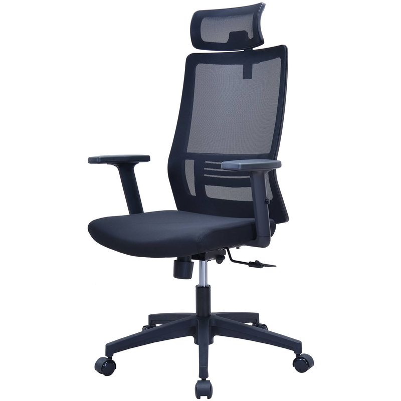 CadeiraOfficeRoweTelaPretaBaseNylonRodizios58458