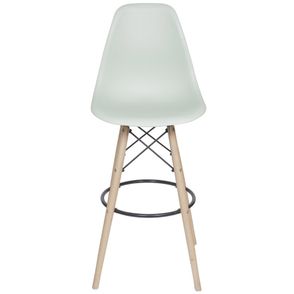 Banqueta Eames Polipropileno Verde Claro Base Madeira - 49378