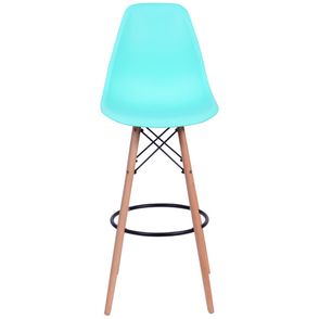 Banqueta Eames Polipropileno Verde Tiffanny Base Madeira - 59308