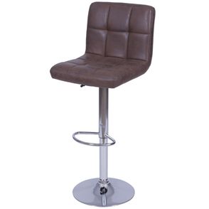 Banqueta Elegancy Retro Marrom Base Disco Cromada - 59353