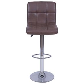 Banqueta Elegancy Retro Marrom Base Disco Cromada - 59353