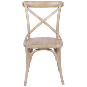 Cadeira Katrina Top Madeira Natural Assento Rattan  - 30752