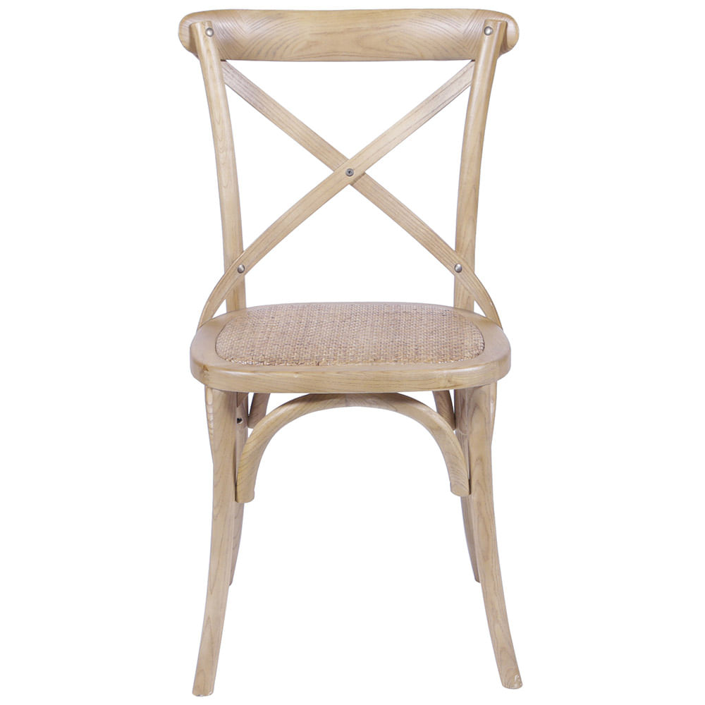 Cadeira Katrina Top Madeira Natural Assento Rattan - 30752