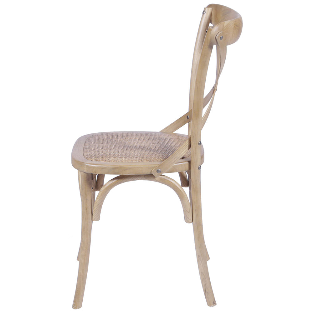 Cadeira Katrina Top Madeira Natural Assento Rattan - 30752