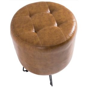 Puff Stanford Caramelo Base Aco Preto 42cm - 45235