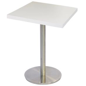 Mesa Bistro Georgia com Tampo Quadrado Branco de 60cm Base Inox - 59679