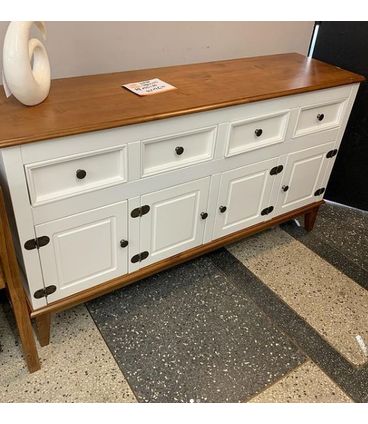 Buffet Antoine 4 Portas e 4 Gavetas Branco com Amendoa 149cm - 58737