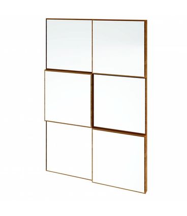 Quadro Espelho Argos Mini 50cm (LARG) cor Freijo - 59742