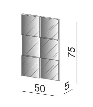 Quadro Espelho Argos Mini 50cm (LARG) cor Freijo - 59742
