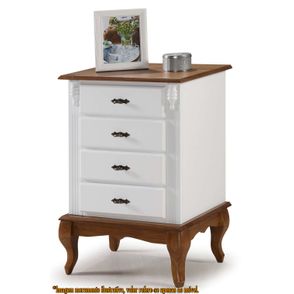 Mesa de Cabeceira Dolie Branco 4 Gavetas 80cm - 59788