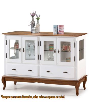 Balcao Lowe Branco 4 Portas 2 Gavetas e 2 Prateleiras 150cm - 59795