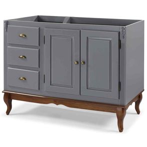 Balcao Pia Stein Cinza Escuro 2 Portas 3 Gavetas 120cm - 59806