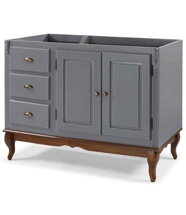 Balcao Pia Stein Cinza Escuro 2 Portas 3 Gavetas 120cm - 59806