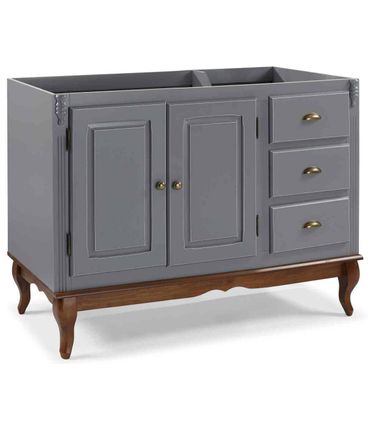 Balcao Pia Stein Cinza Escuro 2 Portas 3 Gavetas 120cm - 59806