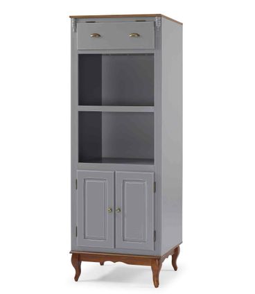 Torre Quente Cozinha Stark Cinza Escuro 2 Portas 1 Gaveta 205cm - 59809