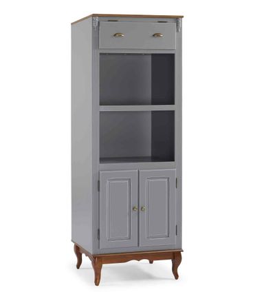 Torre Quente Cozinha Stark Cinza Escuro 2 Portas 1 Gaveta 205cm - 59809