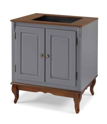 Balcao Cooktop Cinza Escuro 2 Portas 95cm - 59812