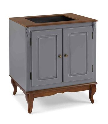 Balcao Cooktop Cinza Escuro 2 Portas 95cm - 59812