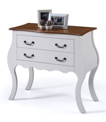 Comoda Lila Branca 2 Gavetas Tampo Imbuia 81cm - 59829