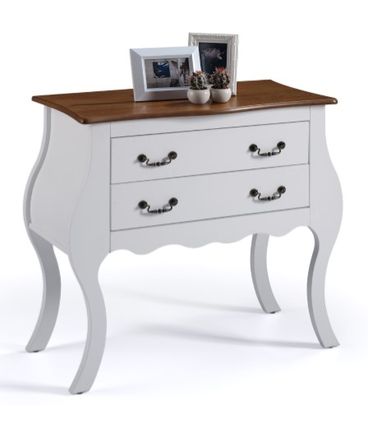 Comoda Lila Branca 2 Gavetas Tampo Imbuia 81cm - 59829