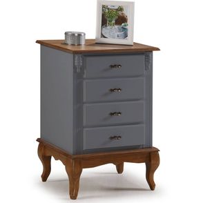 Mesa de Cabeceira Dolie Cinza Escuro 4 Gavetas 80cm - 59894
