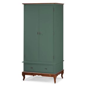 Roupeiro Taco Verde Musgo 2 Portas 1 Gaveta 205cm - 59910