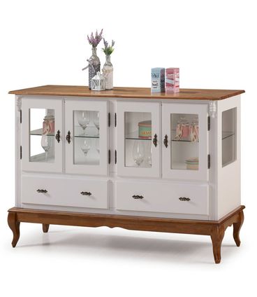 Balcao Lowe Off White 4 Portas 2 Gavetas e 2 Prateleiras 150cm - 59915