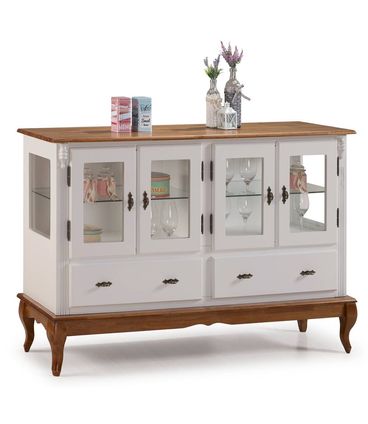 Balcao Lowe Off White 4 Portas 2 Gavetas e 2 Prateleiras 150cm - 59915