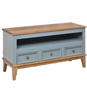 Rack Detroit Cinza Com Amendoa 3 Gavetas 62cm - 54727